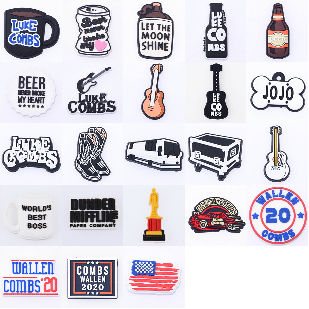 Wholesale Luke Combs wallen combs 20 croc charms shoe accessories luxury christmas charm for kids gifts