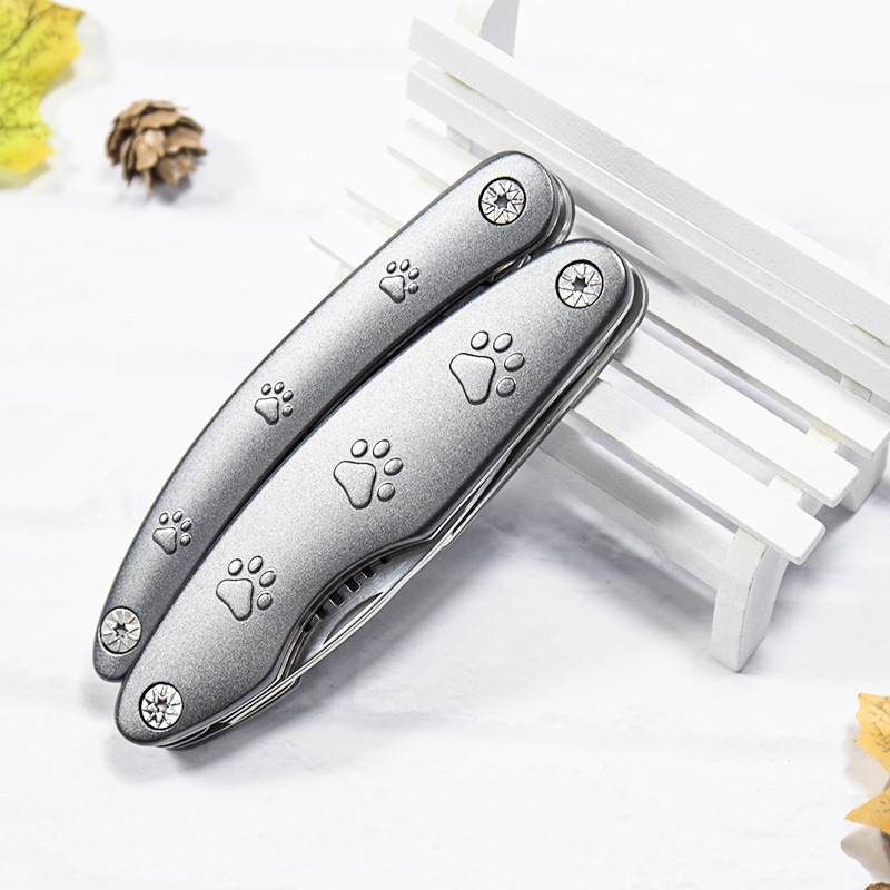 Factory direct sales of stainless steel folding dog nail scissors pet cleaning supplies
