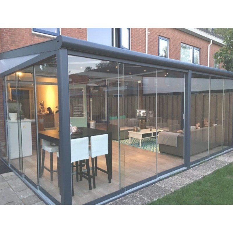 CE certification Aluminum Winter Garden House Room 4 Season used sunroom with glass sliding wall