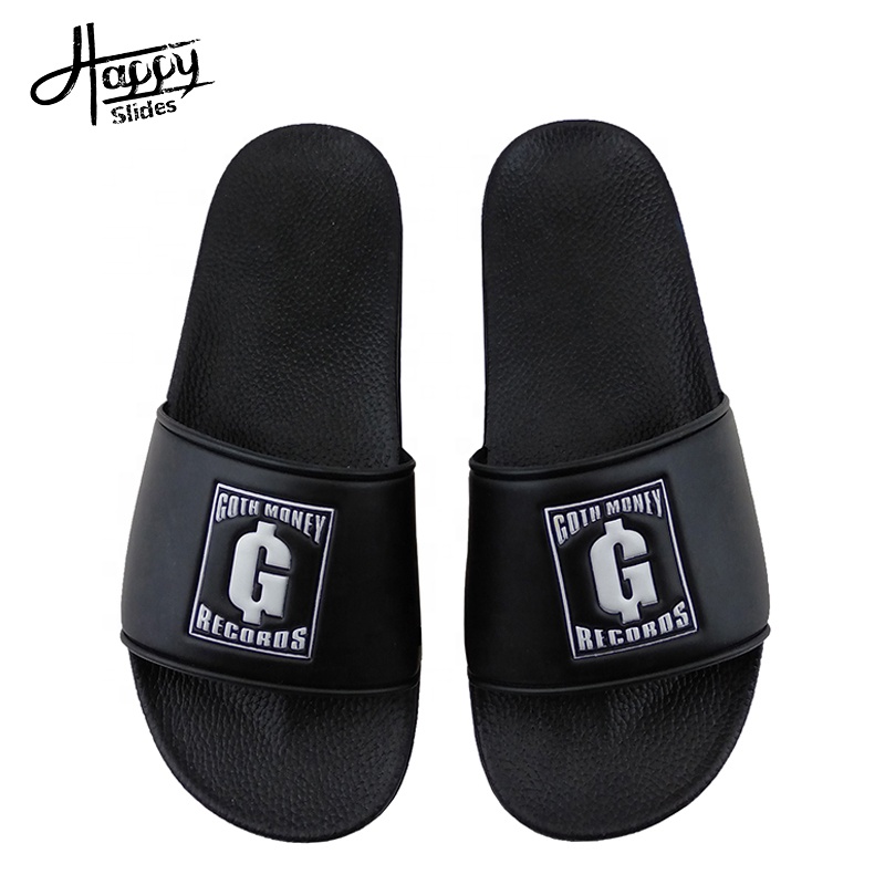 Happyslips Chinelo Slide Homens/корейские шлепанцы на заказ; Черные летние сандалии; Коллекция 2020 года; Шлепанцы из ПВХ; Обувь; Сандалии