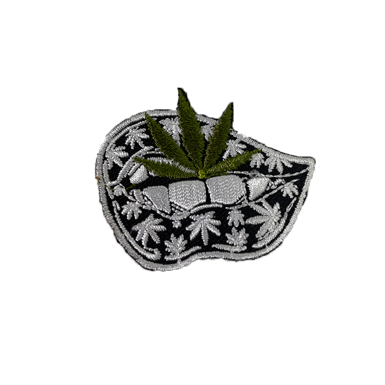 white mouth Embroidered Patch for Clothing custom patches embroidery patches