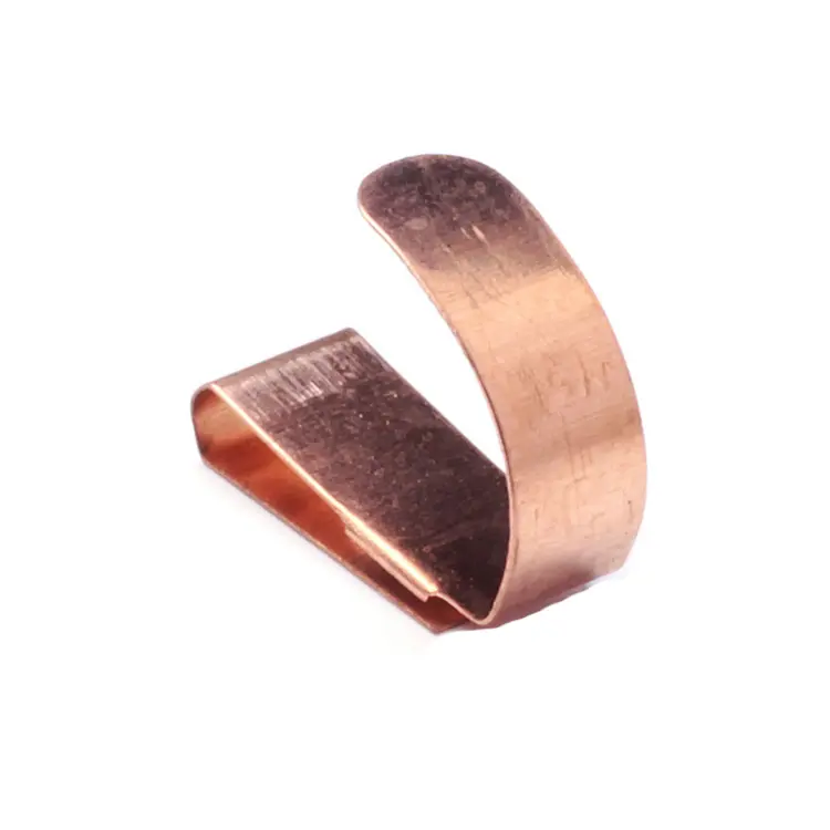 Custom Brass Sheet Leaf Bracket Stamping Metal Flat Clamp Retaining V Shape Spring Clips