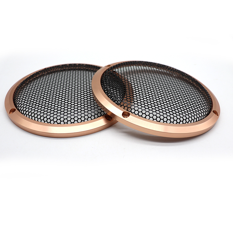 Perforated black silver red gold metal speaker cover 6.5inch aluminum alloy speaker grille decorative circle