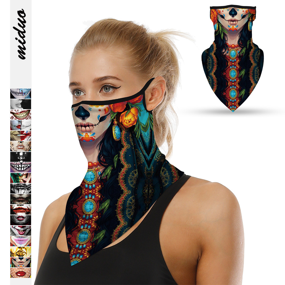 Wholesale washable motorcycle reusable fashion cycling print colorful dust mask custom neck gaiter custom party masks face mask
