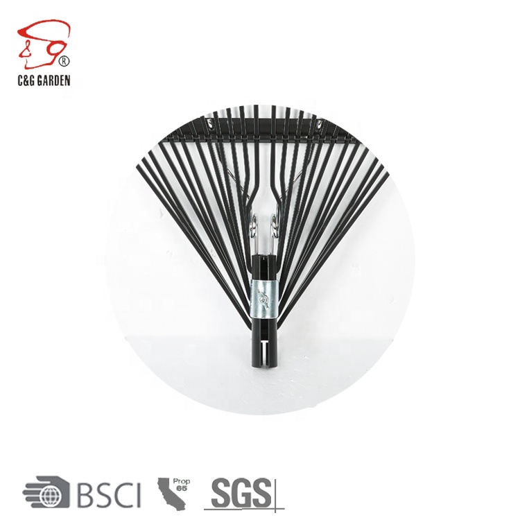 RK24-105 24 Tine popular product Long Handle Leaf Rake china steel grass rakes