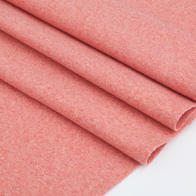 New double-sided pink Tweed Fabric woolen fashion coat suit coat wool pink textile fabric customization