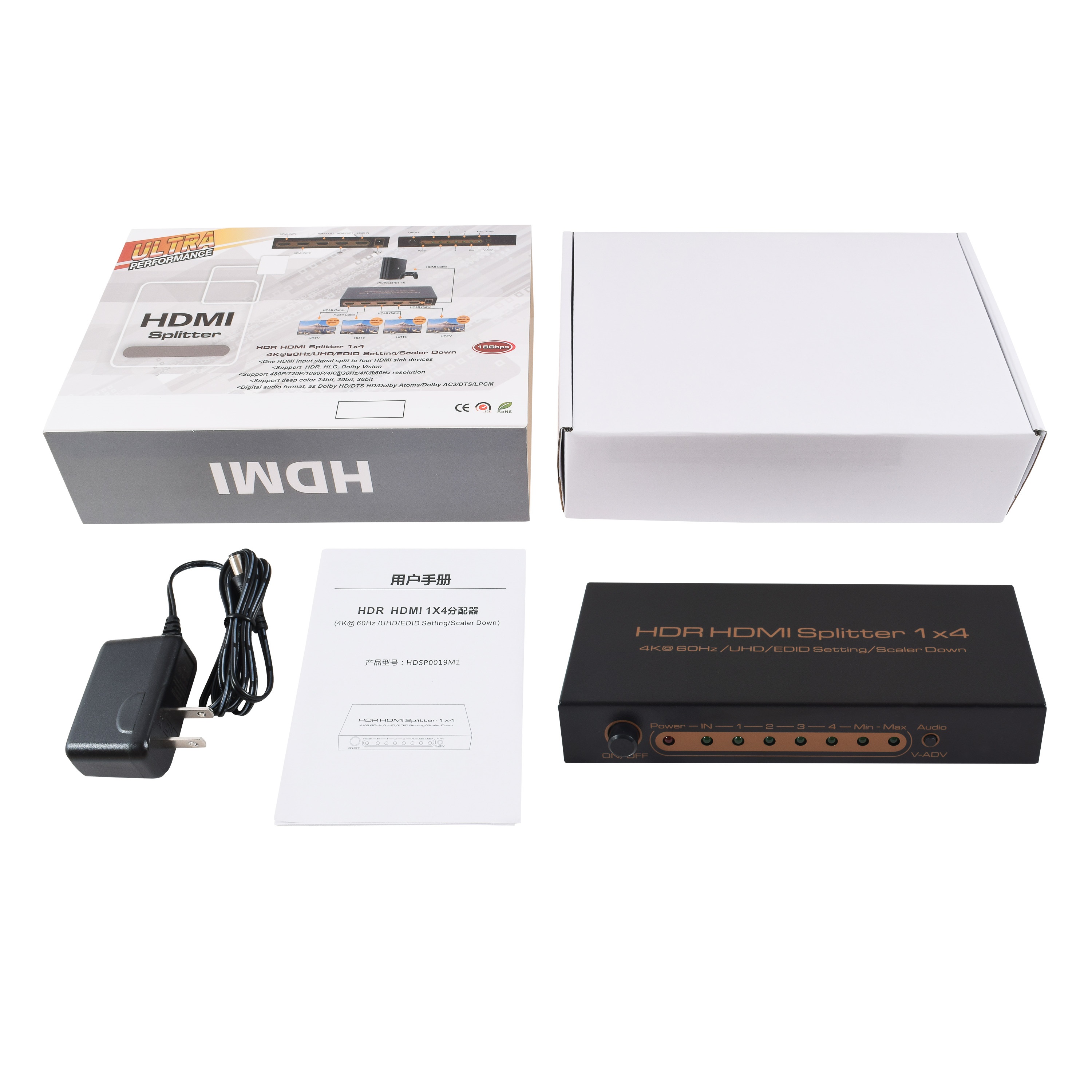 HDSP0019M1 Удлинитель Hdmi сплиттер 1x4 Full 1080P 3D разветвитель HDMI переключатель с пультом дистанционного управления 4K с 4 портами HDMI сплиттер