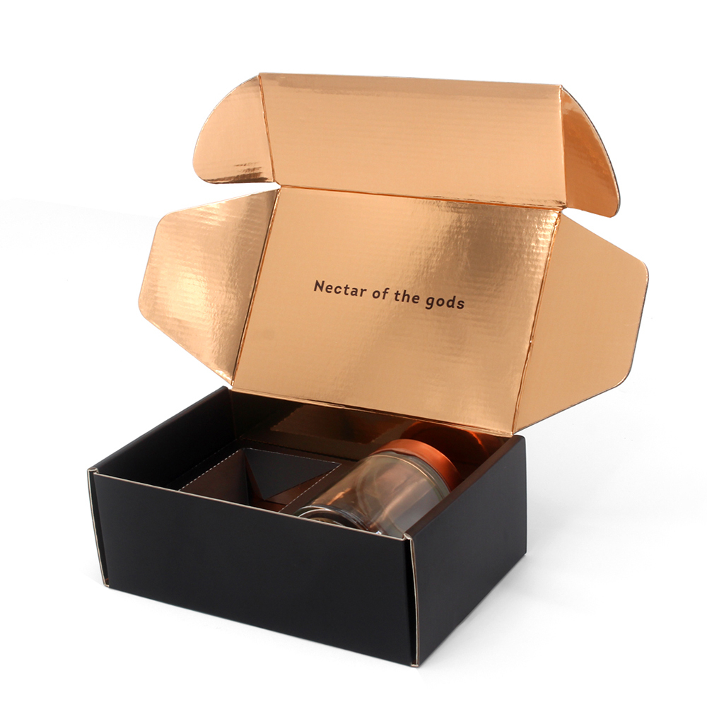 Customizable size printing protective drink honey bottle mason jar glassware packaging shipping boxes for honey glass jar