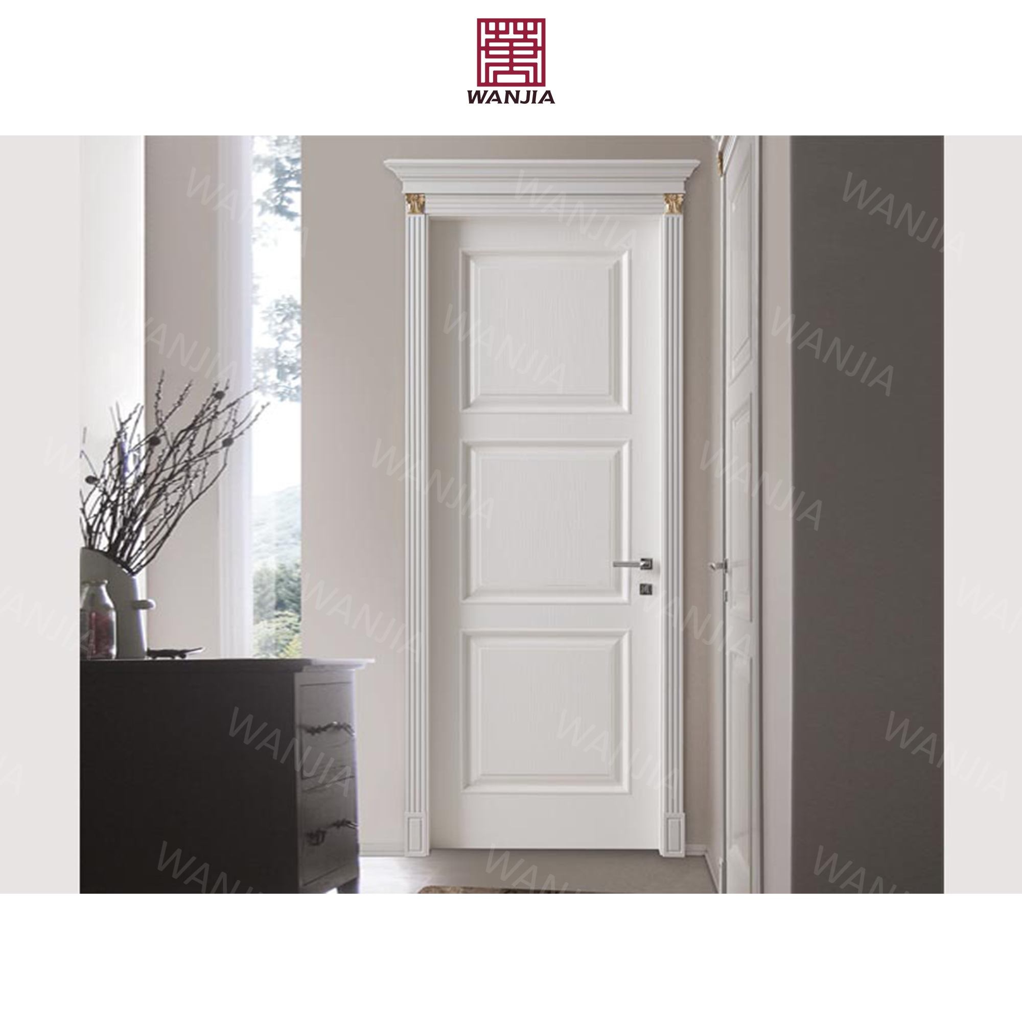 Wholesaler Bulk Modern Design Solid Wood Door Composite door Interior House Solid Wood Door For House