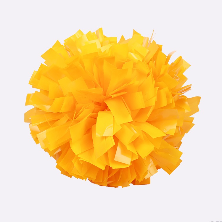 4 дюймов Мокрый Вид пластик желтый с Батон ручка Болельщицы pom poms