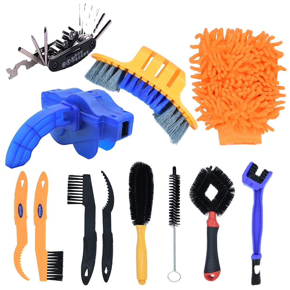 Bike Cleaning Kit Cycling Bicycle Chain Cleaner Scrubber Brushes Mountain Bike Wash Tool Set Bicycle Repair Tools Accessories