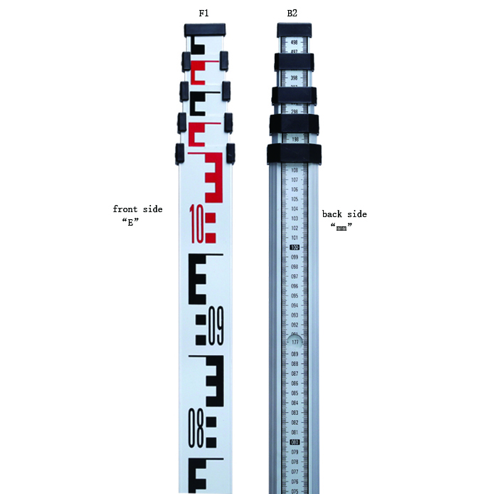 SZMOUNT F1B2 5M 5 sections Survey Aluminum Telescopic E+MM levelling staff