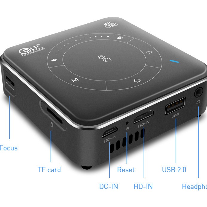 2021 Newest smart mini Beamer DLP 3D 4K with 4G 32G Dual Wifi BT5 LCD LED Video Mini Portable HomeTheater Projector