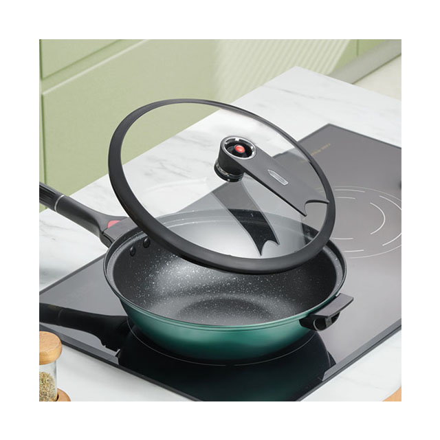 Household dual-purpose multifunctional micro-pressure medical stone aluminum non-stick wok