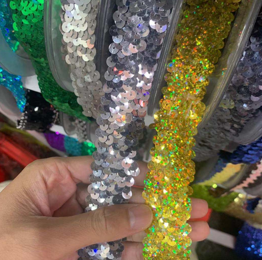 2.7cm elastic sequin trim