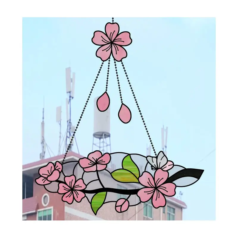 Factory outlet hanging stained glass window hanging suncatchers for decoration
