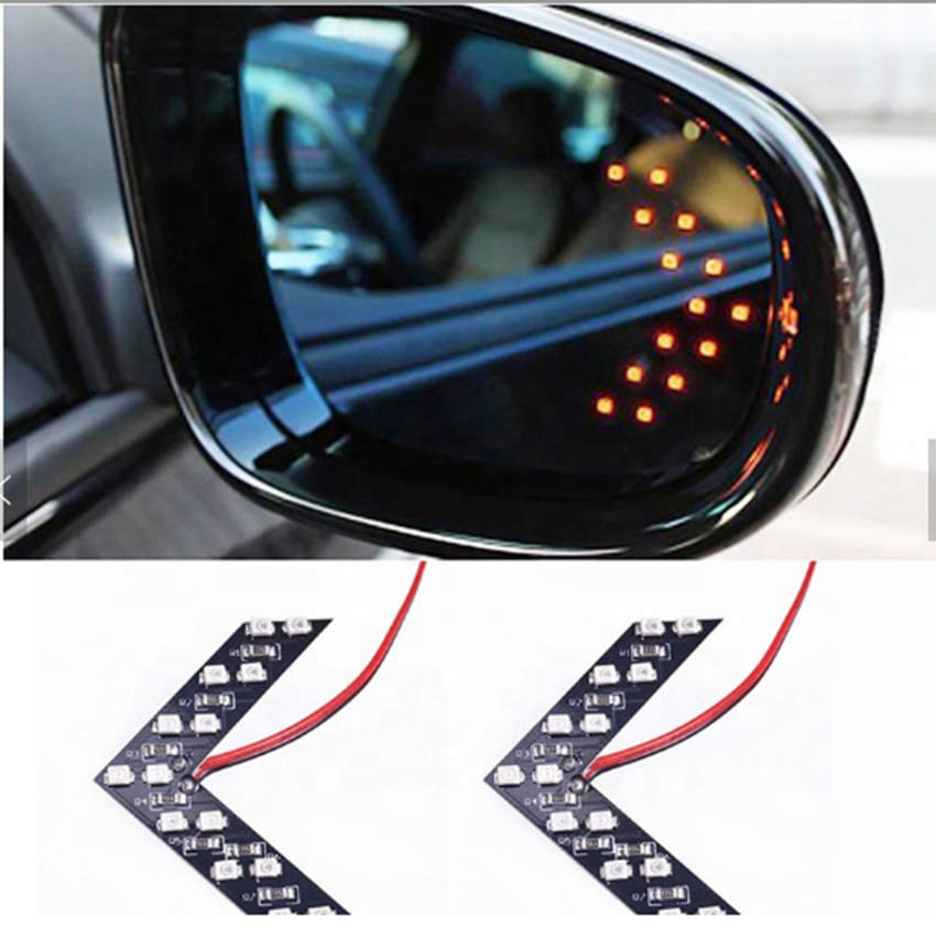 СВЕТОДИОДНЫЙ Фонарь указателя поворота 3528 чипы 14 SMD светодиодные боковые зеркала Flash Стрелки Фонарь указателя поворота мини-автомобиль MotorcycleTurn сигнальных огней