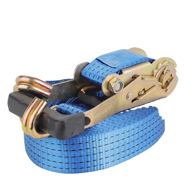 Heavy Duty Ratchet Buckle 2 Inch 10 Meters 5T Cargo Lashing Belt Double J Hook Lashing Strap Ratchet