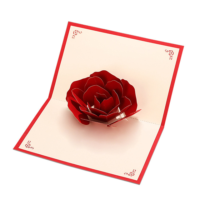 Wholesale Custom Logo Printed Handmade 3d flower Greeting Cards For Party Festival