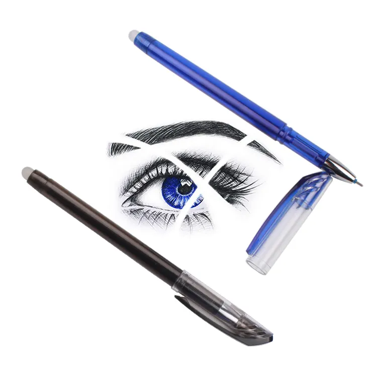 2022 Erasable Gel Pen With Eraser Custom Logo Blue Color Ink Remove By Refill Friction 0.7 Write Brand For Kids Rollerball