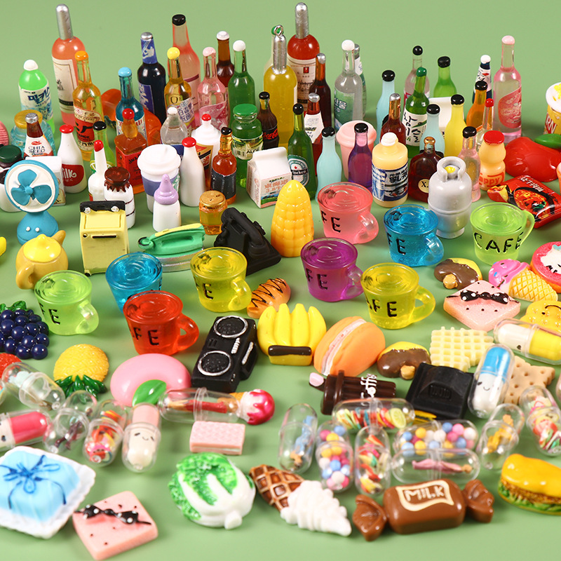 Miniature Doll House Toy для Kids, Supermarket, Food, Cake, Wine, Drink, Phone Case, imitate Kitchen Accessories, Mini, Cute