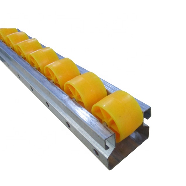 KJ-2046A Flow Rail, пластиковые колеса, стальной кронштейн для склада, полки, роликовая дорожка