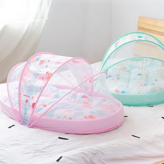 BB4 PINK BABY GIRL net Soft and Comfortable New Born Baby Bedding Set with Protective Mosquito Net and Pillow, Camel