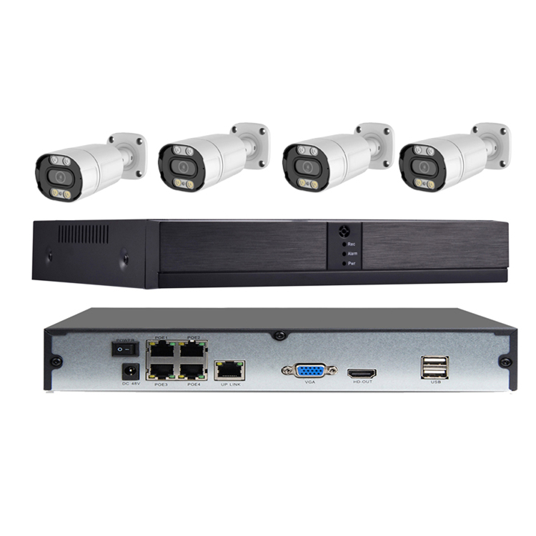 Совместимость 24 часов полноцветная камера ночного видения Ip Bullet Цветная Hd камера безопасности 4ch POE наборы Cctv IP Camara 5MP