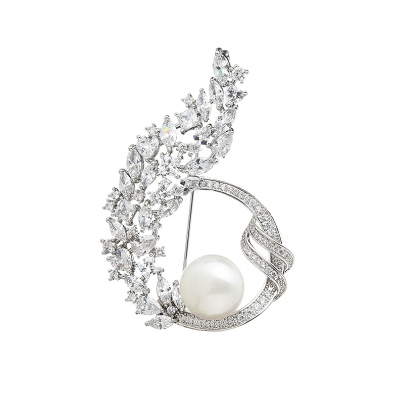 Fashion creative zircon brooch high quality beautiful corsage coat pin accessories clothes jewelry wholesale