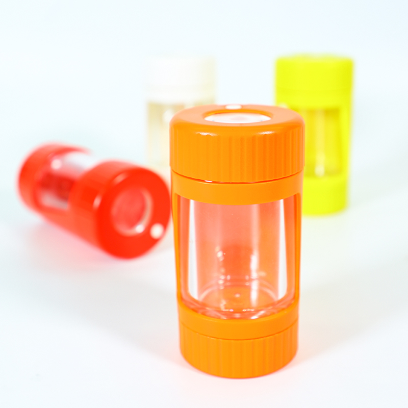 UKETA custom logo LED transparent air tight glass jars with magnifying glass
