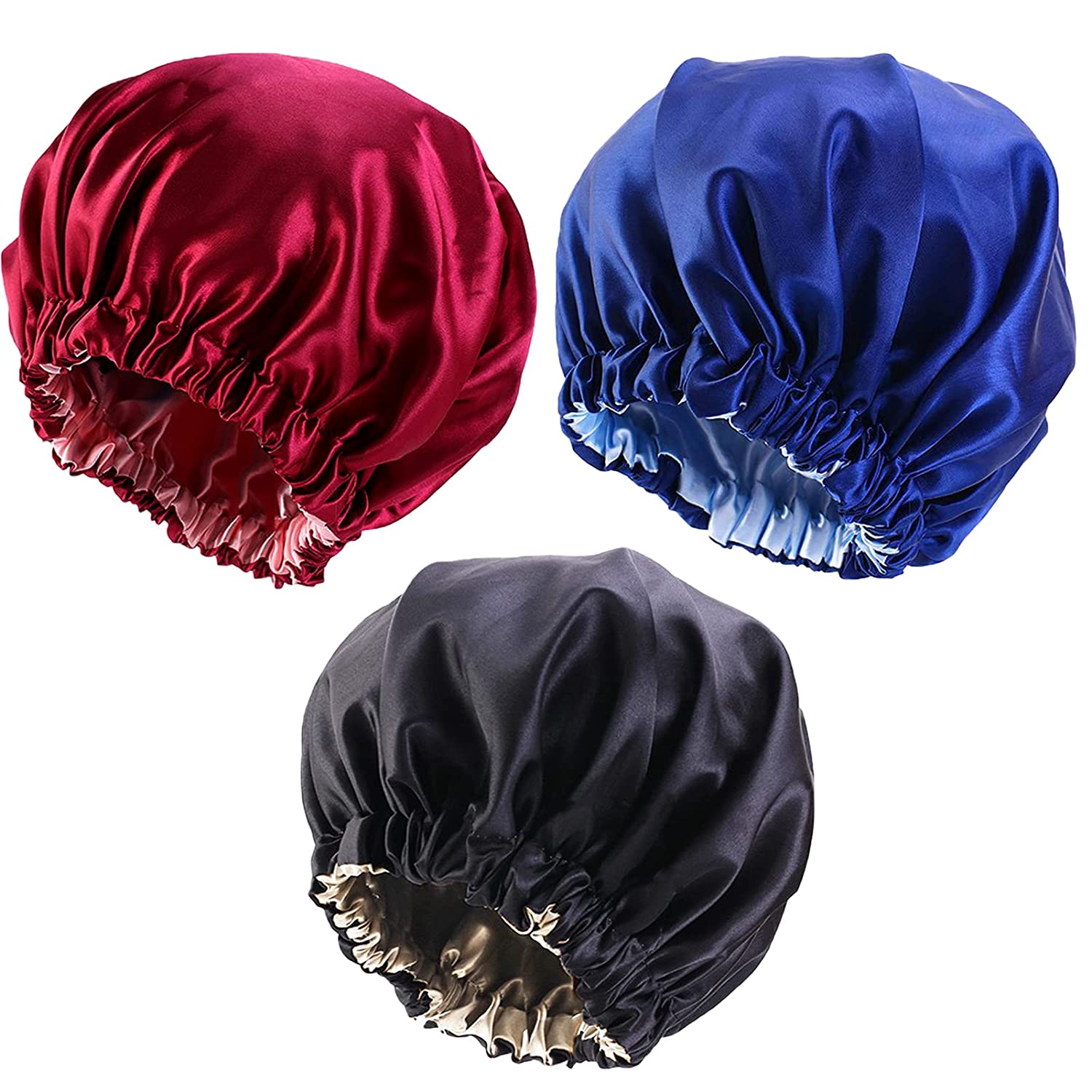custom bonnet with logo and wholesale double layer custom silk hair satin bonnet and satin hair wraps