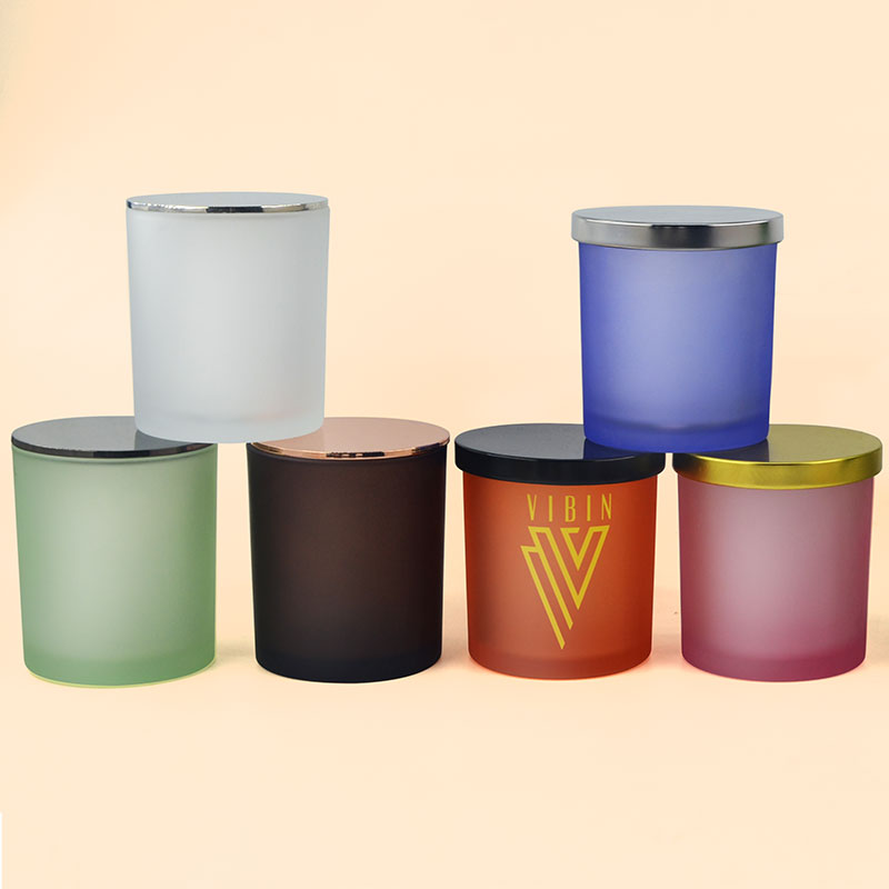 200ml frosted empty candle jars matte candle jars in bulk with metal silver gold copper lid zinc alloy lid