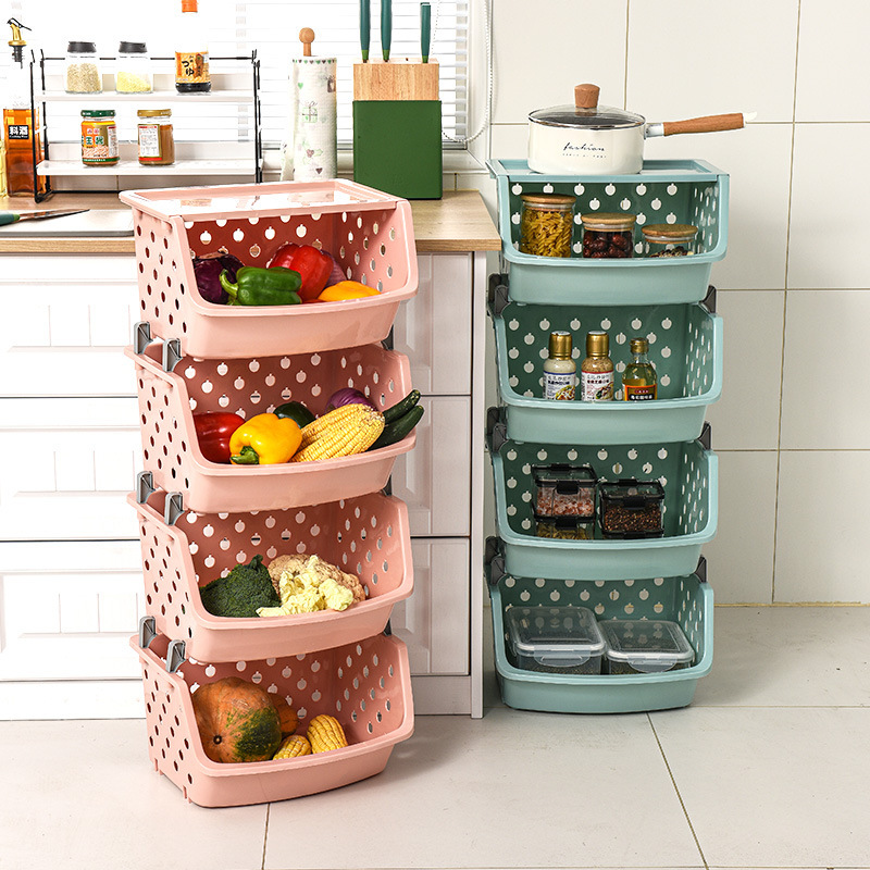 Modern Latest Custom-made Storage Boxes Home Kitchen Tool Plastic Storage Basket