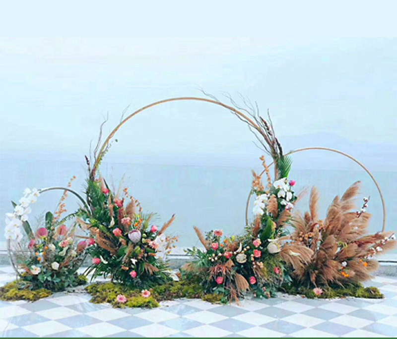 2M Dia circle Wedding Arch Background Stand Iron Shelf Decorative Props DIY Round Party Background Shelf Flower with Frame weddi
