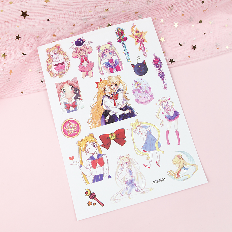 Custom Kiss Cut Sheet PVC Decorative Diary Waterproof Glitter Cute Cartoon Adhesive Sticker for Kids
