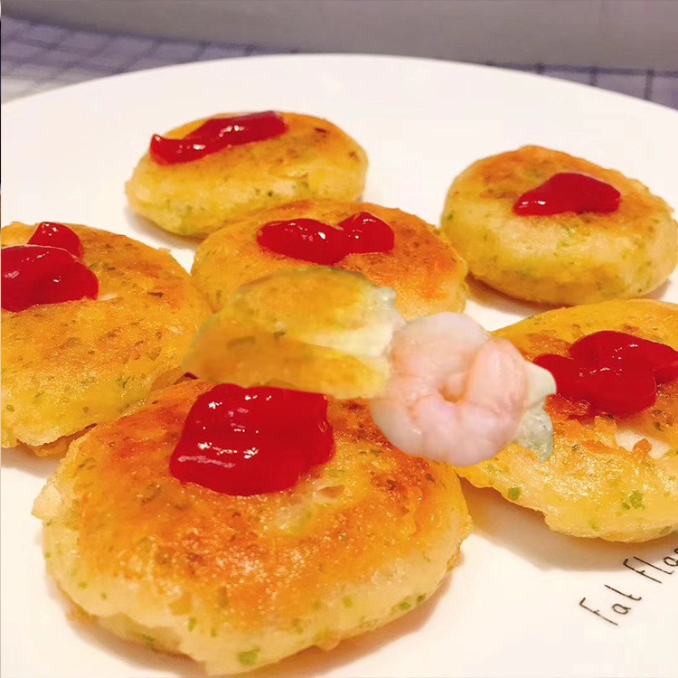 Китайский мгновенный пищевой приготовленный торт с креветками с седжом и codfish