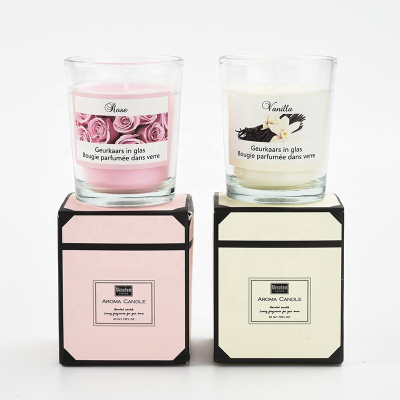 Wholesale Private Label Luxury Christmas Wedding Rose Glass 100% Natural Soy Wax Scented Candles