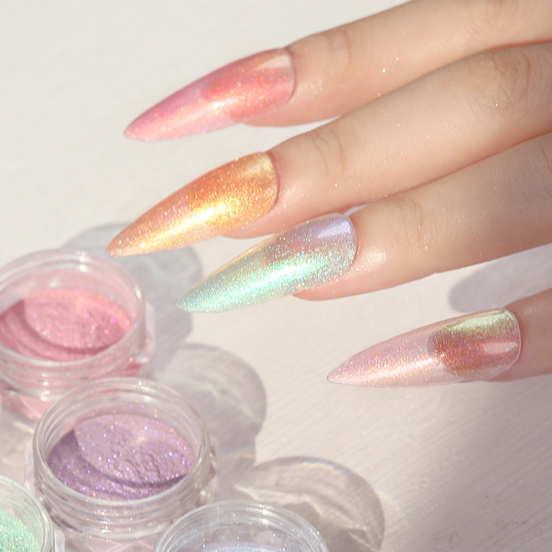 Nails Supplies Salon Aurora Powder Nail Glitter Acrylic Powder 8 Colors Monomer Nail Polish Bulk Dashing Diva