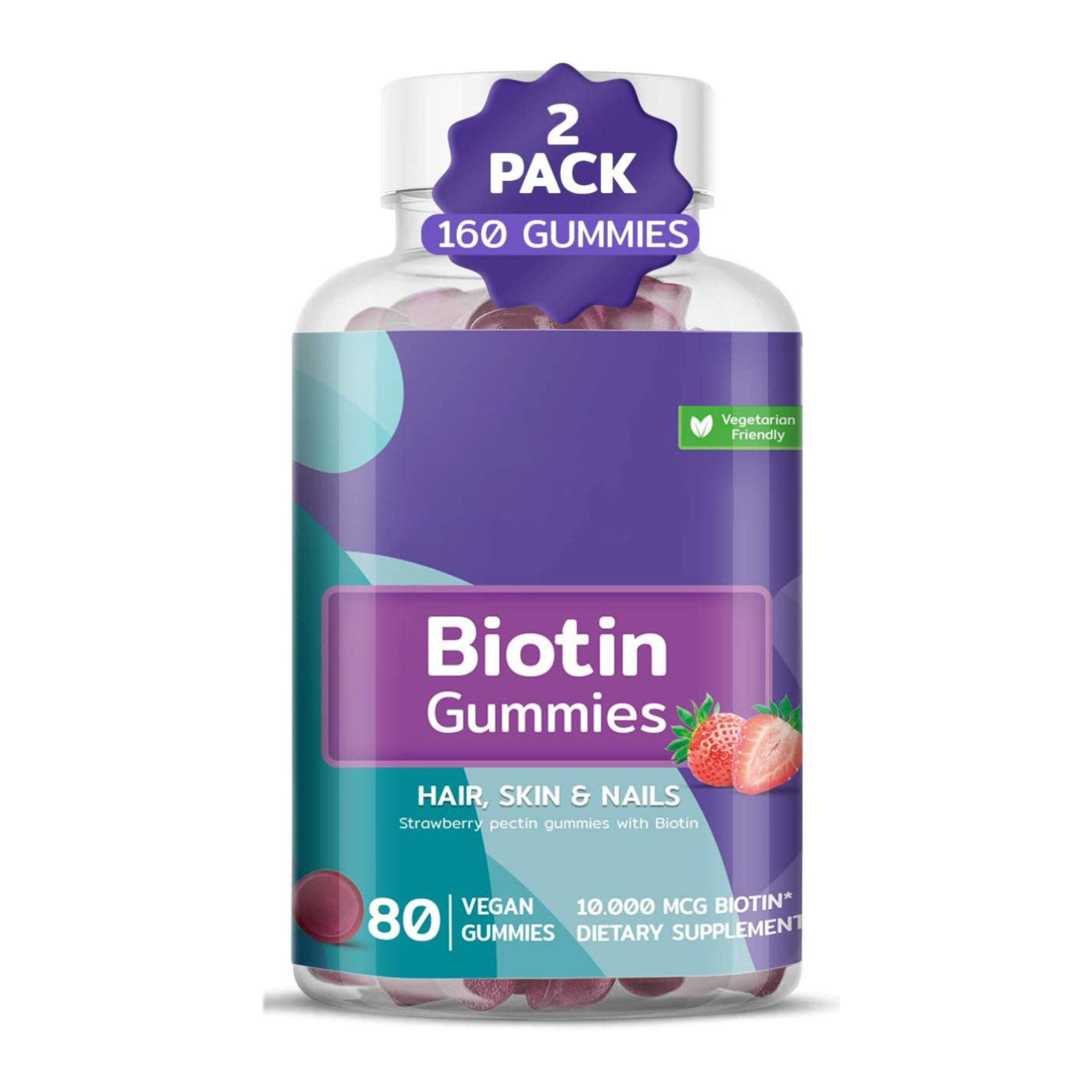 Vegan Collagen Supplements Biotin Gummies 1000mcg for Hair Skin Nails with Zinc hair growth gummy