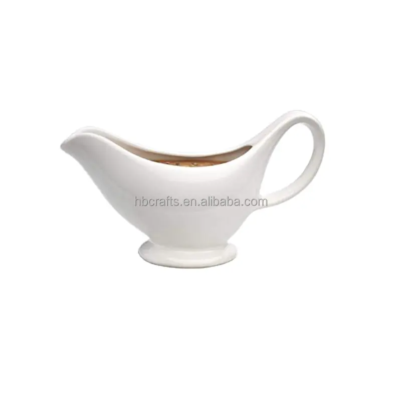 Hot sell lamp shaped ceramic sauce boat and gravy boat for kitchen