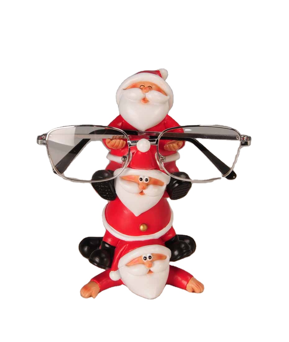 Resin ornaments desktop home decorations Santa Claus glasses holder