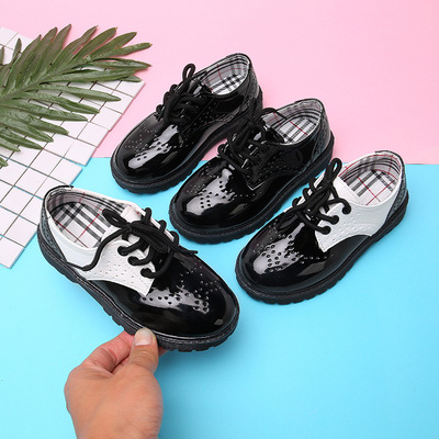Choushan OEM Sepatu Anak Performance Leather Lace Up British Style For Boys Kids Shoes
