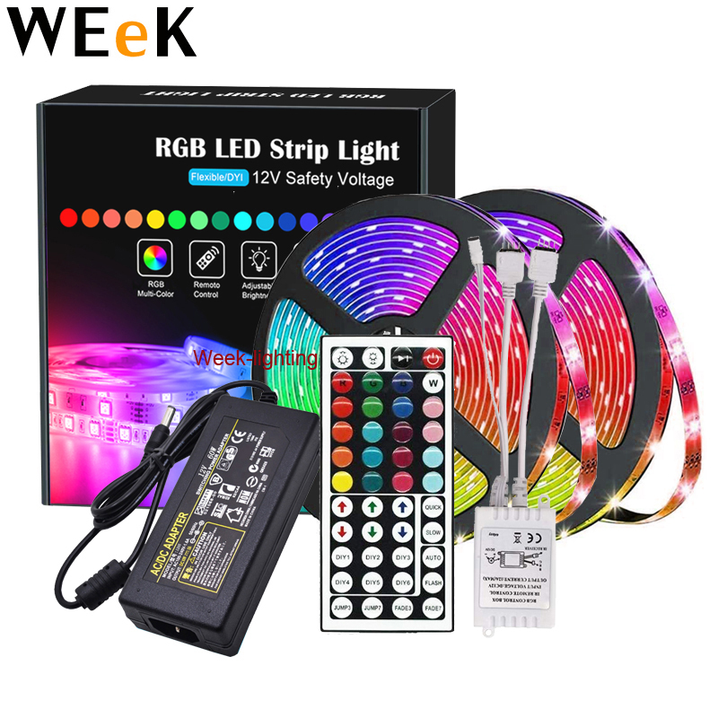 Светодиодная лента RGB, Светодиодная лента с дистанционным управлением для спальни, SMD 5050, 12 В, изменение цвета, для спальни, спальни, гостиной