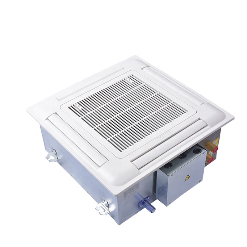 230v 50/60hz 4way кассета 4 труба воздуховода потолок комнаты охлажденной воды кассетного типа фанкойл для bounique отель потолок