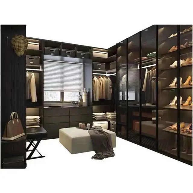 HZ Factory Supply Simple Design Modern Walk In Open Style Bedroom Professional Wardrobes