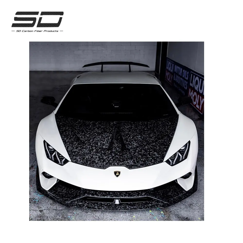 1016 Style Dry Carbon Fiber Engine Hood For 2014-2018 Lamborghini Huracan Lp610 Lp580