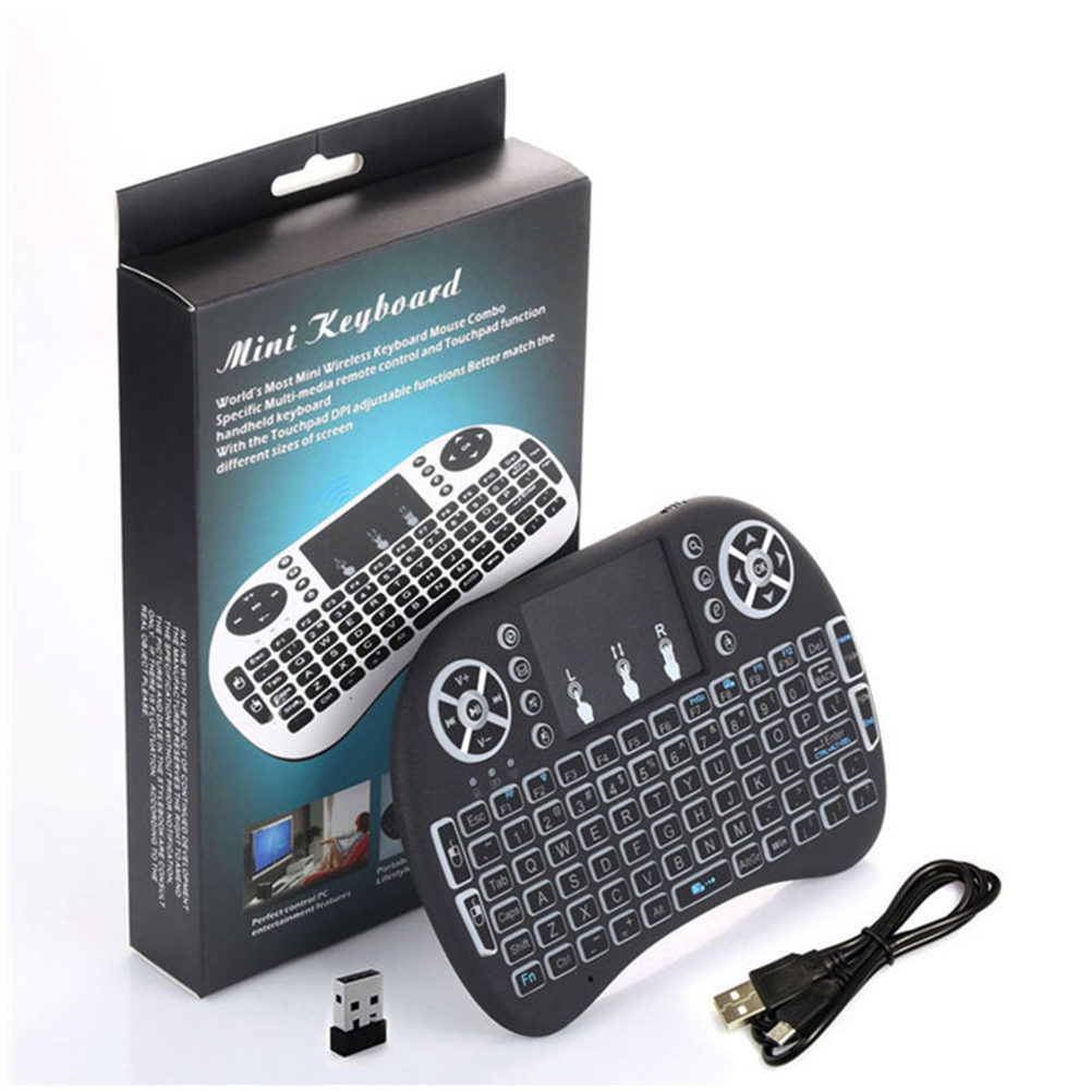 Оптовая продажа, Беспроводная мини-клавиатура с подсветкой 2,4G, i8 Pro для Android Smart TV Box/