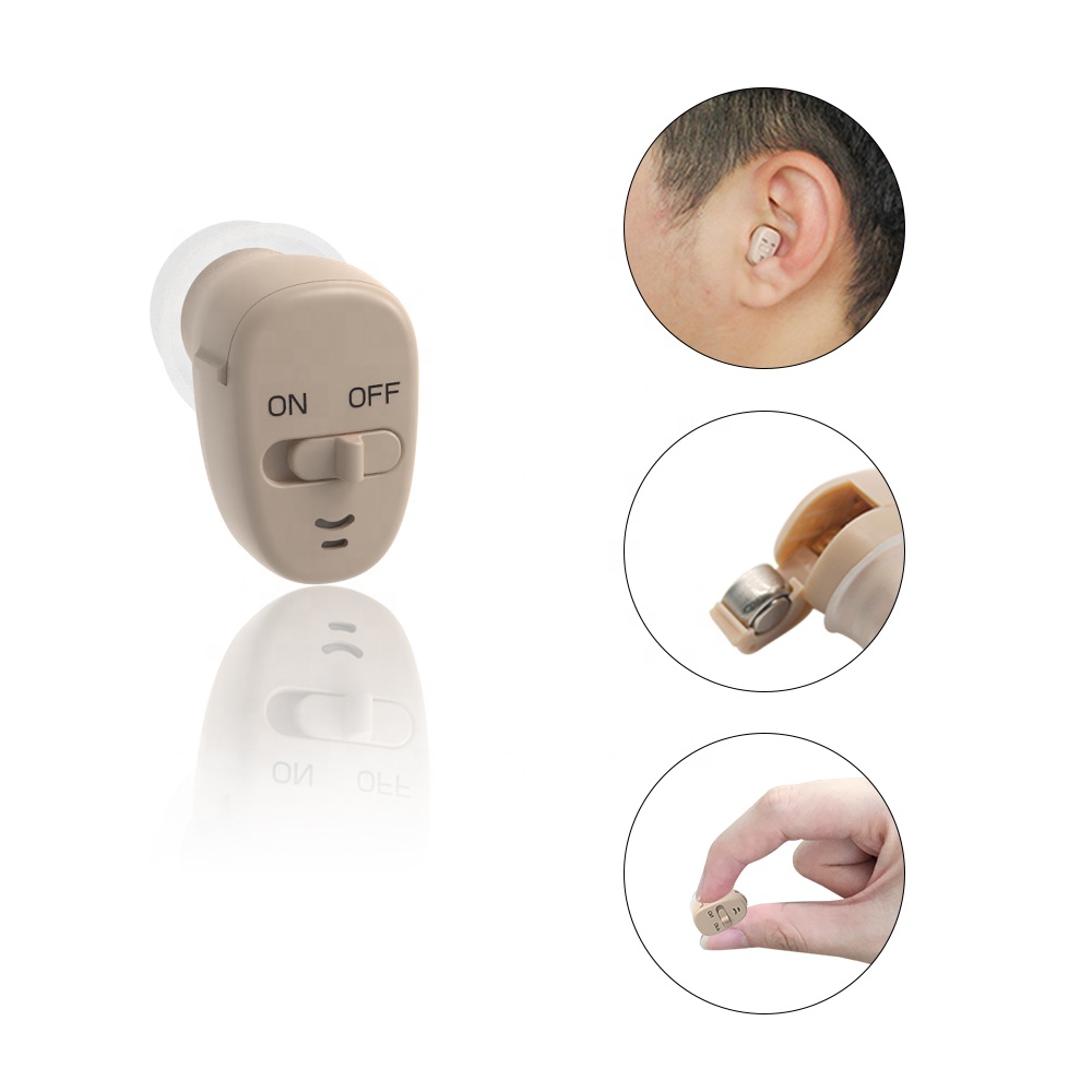 Invisible Hearing Aids CIC Hearing Aid Mini Sound Amplifier Adjustable Volume in the Ear Hearing Aids for Deafness
