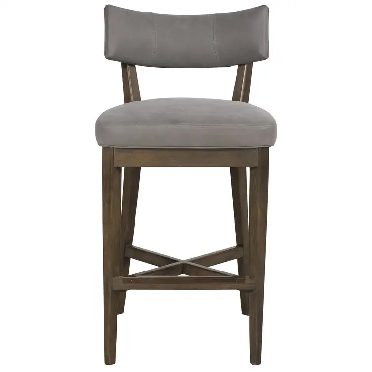 Customized Professional Grey Barstool Outdoor Modern Solid wood Restaurant Chair Bar Stool
