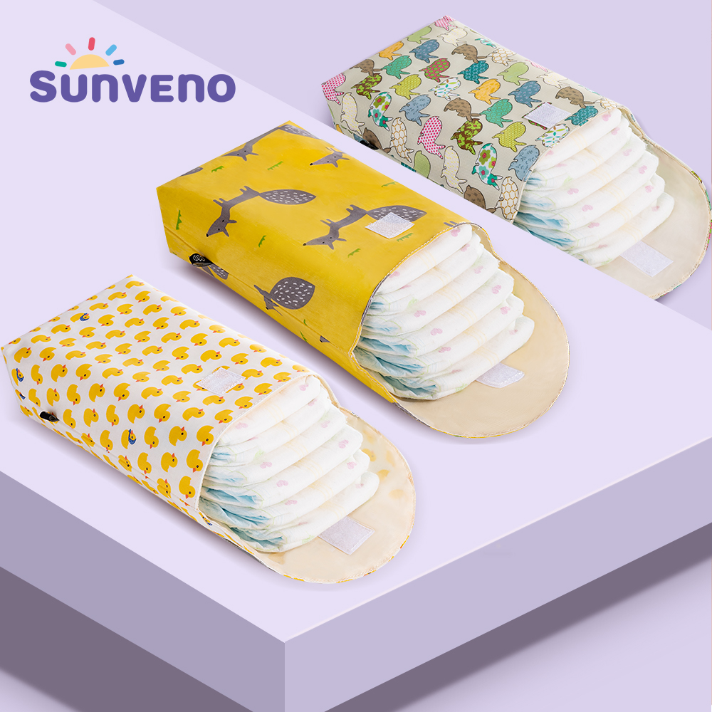 Многофункциональный органайзер для детских подгузников Sunveno, многоразовая Водонепроницаемая модная сумка для влажных/сухих мам с принтом, дорожная сумка для подгузников